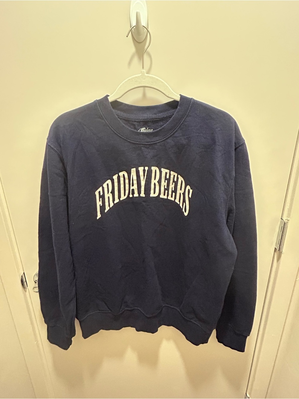 Navy Crewneck Pullover Sweatshirt